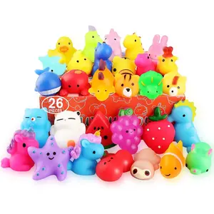 26 Pack Mochi Squishy Toys - Kawaii Cat Squishys Slow Rising Animals - Party Favors, Goodie Bag, Birthday Gifts, Mini Squishies Stress Reliever Toy Pack