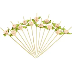Rose Charcuterie Toothpicks Set for Charcuterie Cake Toppers Food Display Appetizers Cones Grazing Table Catered Events Buffets Showers Weddings Brunch Bamboo Decor