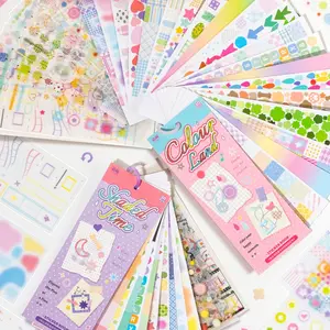 30 Sheets/pack Color Palette Sticker Book, Sticker Packs, DIY Sticker, Cutting Film Craft Material, Multi-Color Collage Decoration, Creative Art Stationery