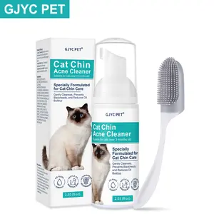 Cat Chin Acne Cleaner – No-Rinse Blackhead & Pimple Remover with Brush – Gentle Formula for Sensitive Feline Skin, Oil & Debris Control, 2.03 fl oz