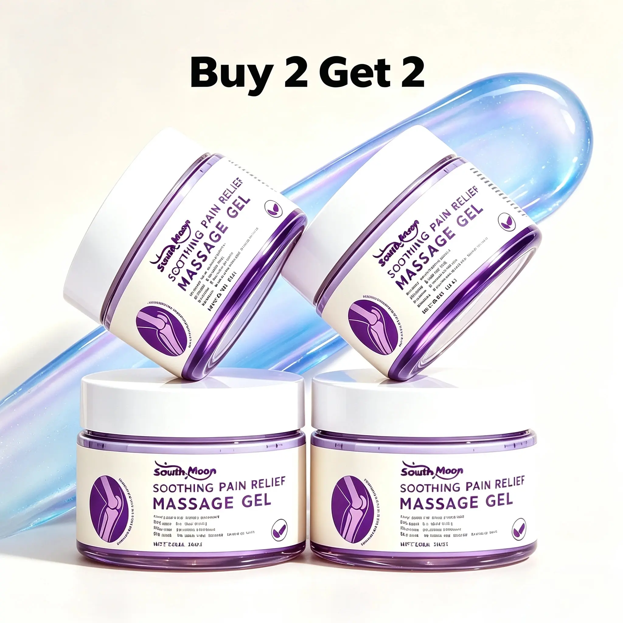 Buy 2 Get 2 Free Purple Gel Pain Relief ,Joint Care Gel Knee for Severe Knee Arthritis Pain Relief and Relieve Shoulder,Neck Muscle Pain,Body Care Massage Cream Gel high-performance daily