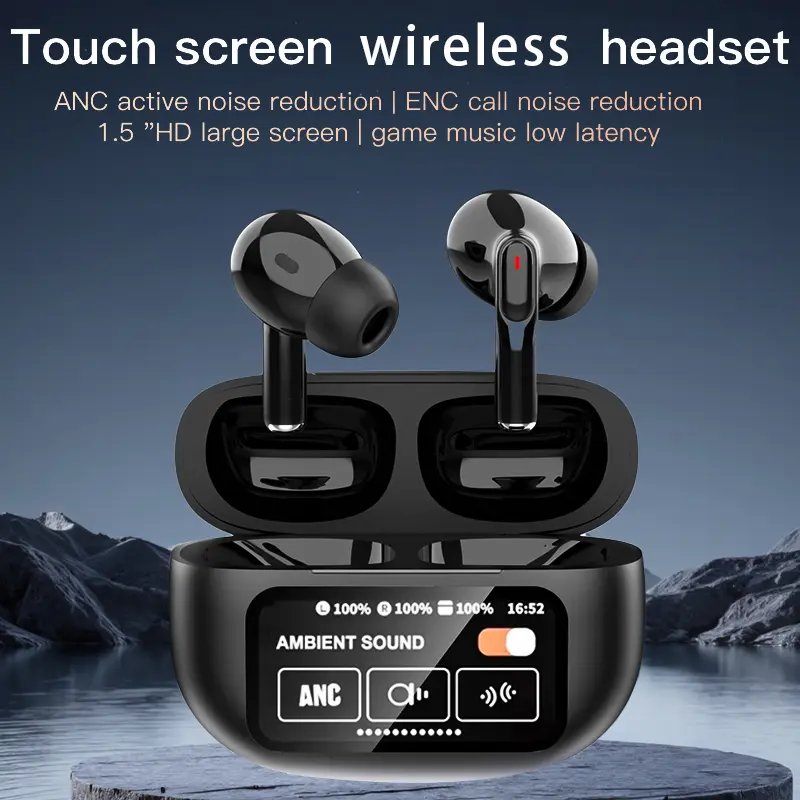 PMT HAYES 2.0 Active Noise Cancellation True Wireless Earbuds, BT Earbud with LED Touchscreen, Ambient Sound Mode, Chargeable USB-C Fast Charging Case for Sports & Outdoor Travel