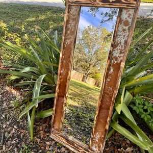 Full length cowhide mirror