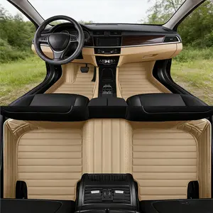 Custom Car Floor Mat For VW Passat CC 2010~2016 Seat Arona 2017~2022 Nissan Navara d40 2010~2013 Alfa Romeo Stelvio 2017~2019 Left/Right -hand Drive Auto Interior Accessories Fashion Stripe Styling Carpet Waterproof Design Full Coverage