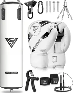 Punching Bag for Adults, 4ft PU Heavy Boxing Bag Set 12OZ Gloves for MMA Muay Thai Kickboxing  Home Gym, Martial Art (Unfilled)