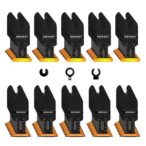 100PCS Oscillating Tool Blades HCS High Carbon Curved for Wood Cutting Precise Stable Multitool Blades for Workshop with Curved Teeth & Reduced Vibration - Stability
