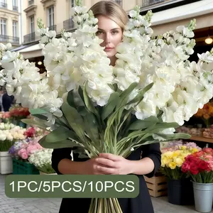 1/5/10- Counts Hyacinth Simulation Long Branch Bouquet, Floral, Wedding Arch Decoration Goldfish Grass, Holiday Party Scene Decoration, Flower Arrangement Decoration, Plastic Flower Decoration