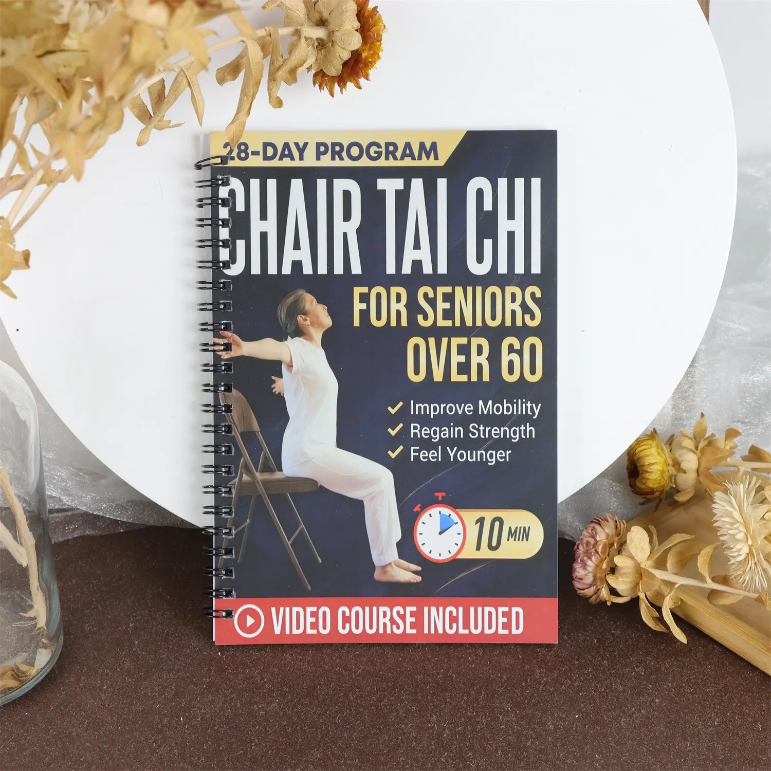 28-Day Exercise Plan for Seniors, Tai Chi Walking, Chair Support, Low Intensity, Balance Promotion, Weight Management, Outdoor Use