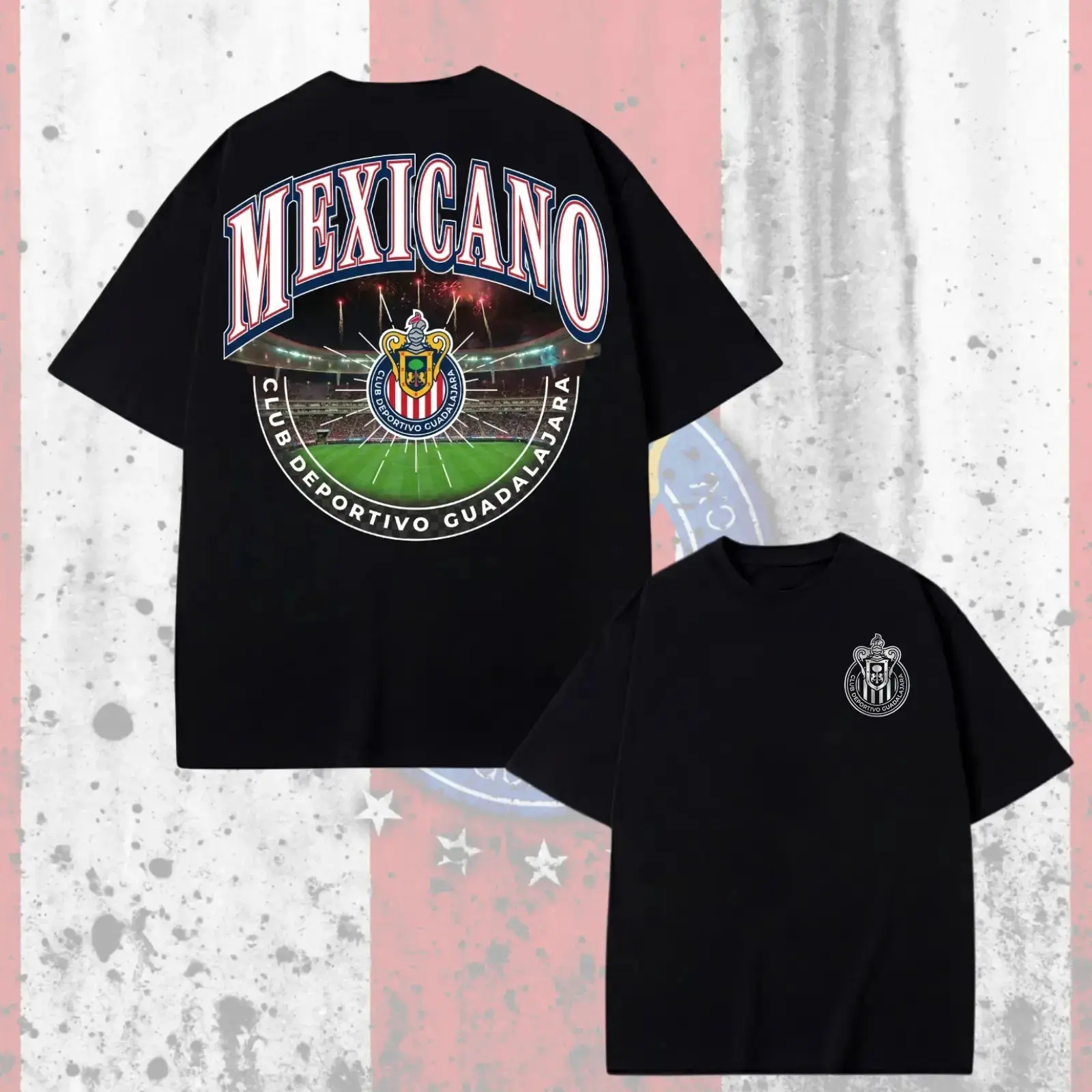 Men's Chivas Guadalajara Liga MX Vintage Graphic T-Shirt - Streetwear, Shortsleeve, Aesthetic Print, Premium Fabric, Oversized Casual Club Deportivo Soccer Fan Gift Top, Aesthetics, Breathable