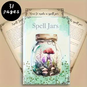 Mystical Spell Bottle Yearbook, spell jar instructions, 200+ Medieval Lunar Magic Recipes, Exorcism, Love & Wealth Rituals, Archival Rune Templates, Wax Seal Guide