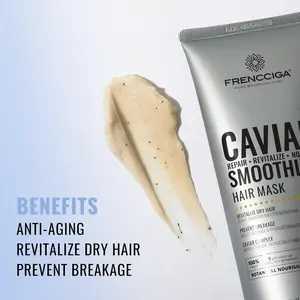 FRENCCIGA Caviar Hair Mask | Triple Action Hair Revival: Caviar Nutrition, PCA Bond Repair & 6 Botanical Oils | Anti-Aging Replenishing Moisture, Nourishing & Hydrating Dry Frizzy Hair,Repairing Damage, Haircare Hydrate | Natural Ingredients 8.45 FL.OZ)