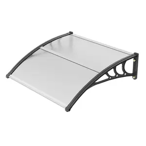 Father's Day Gift VEVOR Window Door Awning Canopy 40" x 40", UPF 50+ Polycarbonate Entry Door Outdoor Window Awning Exterior, Front Door Overhang Awning for Sun Shutter, UV, Rain, Snow Protection, Hollow Sheet