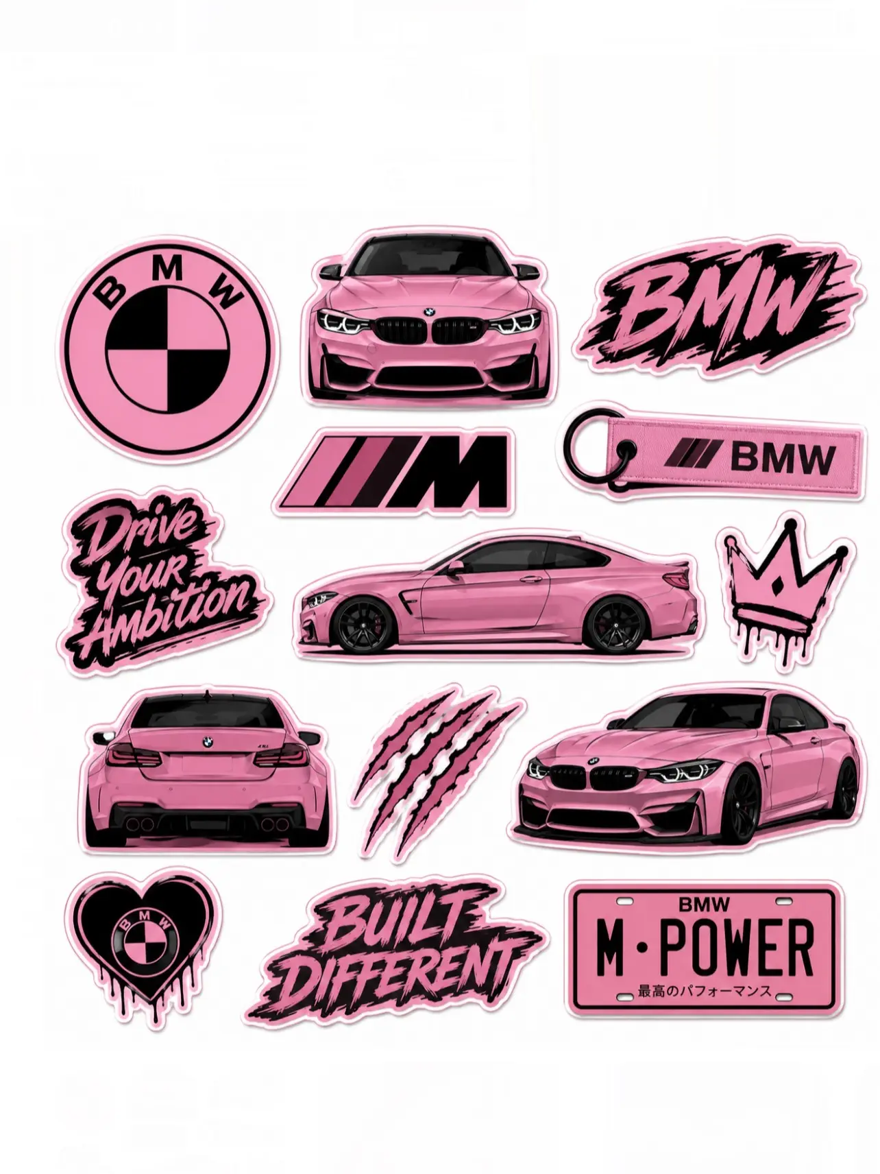 BMW Pink stickers Cute