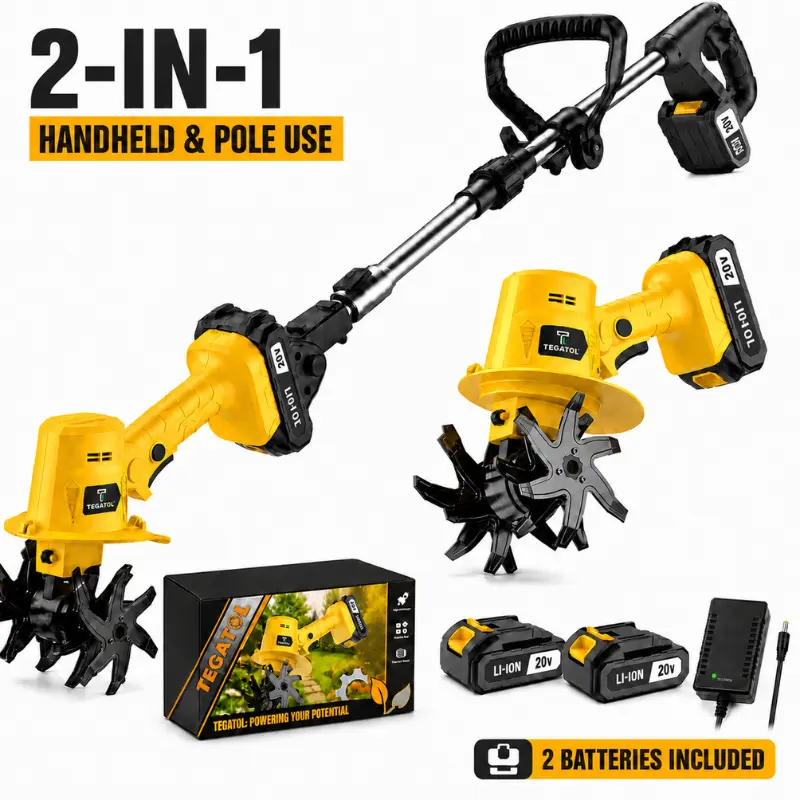 electric garden tiller, cordless garden tiller, mini tiller cultivator, electric cultivator, cordless field cultivator, garden soil tiller, handheld tiller, small garden tiller, flower bed cultivator, vegetable garden tool, yard tiller
