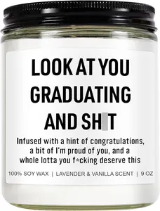 Funny Grad Candle, 2026 Graduation Gifts for Her, Him - College, High School, Masters Degree, Phd, Law School, Nursing & Nurse Graduation Gifts for Women, Men - 9 Oz Younift