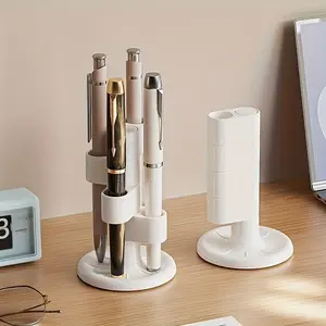 Rotating Toothbrush Holder, 360° Rotating Desktop Brush Organizer, Durable Plastic, Easy to Clean, No Power Needed, Stylish Storage Solution