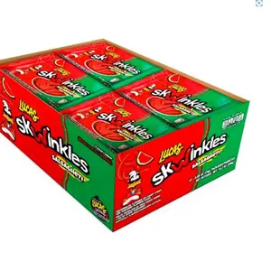 Lucas Skwinkles Salsagheti Watermelon Flavored Hot Candy Strips and Tamarind Sauce Dip (0.84oz) 12 Pieces