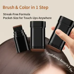 Portable Black Hair Dye Stick, Hair Coloring, Quick Hair Coverage, Root Touch Up, Suitable for All Hair Types, Long-Lasting Silky Formula with Smooth Application Brush, Haircare