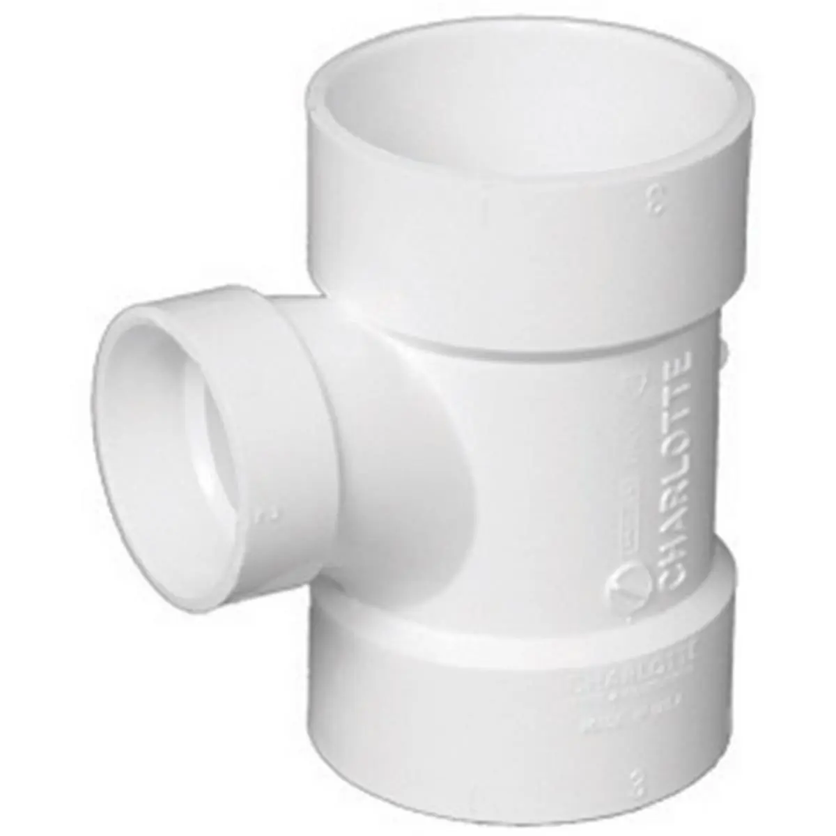 212 MAIN Charlotte PVC004011400HA Sanitary Tee, 3x3x2 in., Hub Ends, Fits PVC Pipes