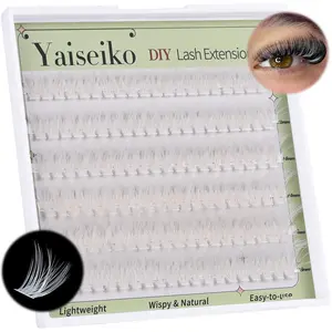 White Lashes Clusters Wispy Eyelash Extension Colored Eyelashes 10-18MM Reusable 50D Natural Individual Lashes Cosplay DIY Lash Extensions (White,120Pcs)