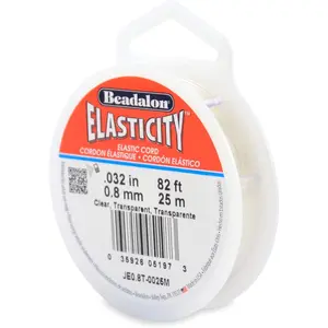 Elasticity Stretch Cord Clear Latex-Free Rubber 0.8 mm 25 m Spool for Jewelry Making