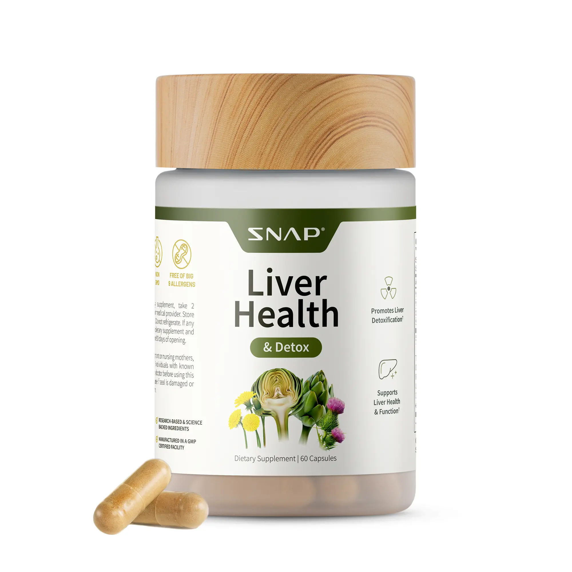 Snap Supplements - Liver Health Support Supplement - Natural Liver Cleanse Detox and Repair - With 14+ Plants & Vitamins - 3rd party tested Snap Supplements - Liver Health Support Supplement - Natural Liver Cleanse Detox and Repair - With 14+ Plants & Vitamins - 3rd party tested