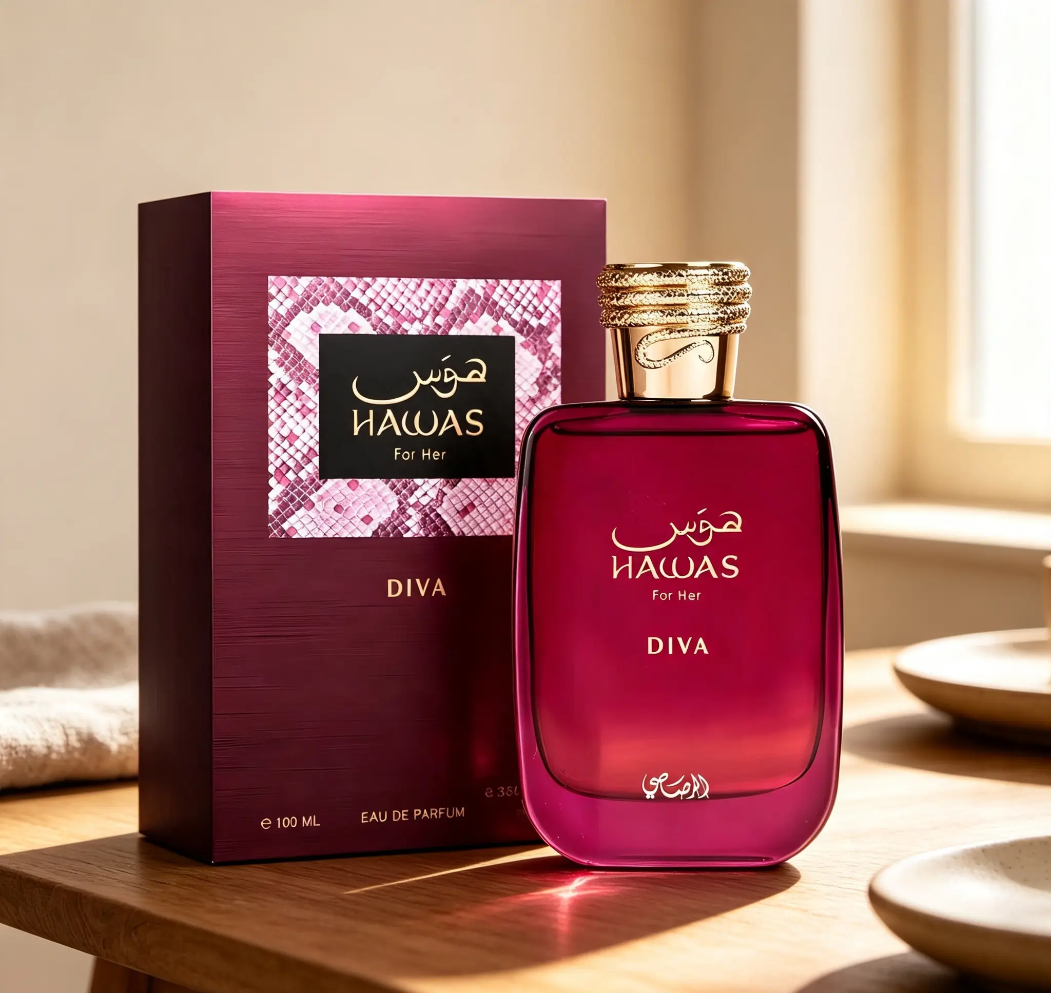 Hawas For Her Diva EDP 3.38 Fl Oz 100ml For Women｜Glamorous Luxe Arabian Women’s Perfume｜Long‑Lasting Rich Floral Fruity Scent For Date Night Parties & Special Occasions
