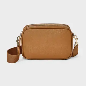 Double Zip Camera Crossbody Handbag - Universal Thread Brown