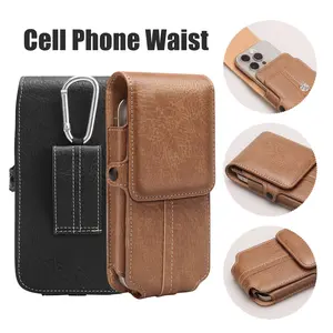 Universal Phone Holster Case Belt Clip Loops Card Slot Faux Leather for iPhone 17/16/15pro max, 16/15Plus, Samsung S25 24 S23 S22 Ultra Black Yellow
