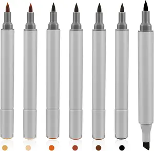 Dye Marker Pens  6 Pack Dual Tip Leather Touch up Pen Shoe Marker Leather Flow Marking Pen Furniture Scratches Shoe Repair Kit Paint 6 Colors