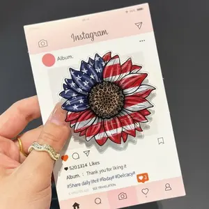 USA Sunflower Magsafe Phone Grip, Magnetic Phone Holder, Pop Socket for Phone, Accessory for E-Readers
