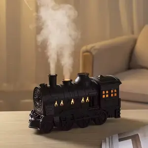 Steam Train Aroma Diffuser Firelight Humidifier with Remote Control & Flame Effect for Home Decor and Aromatherapy