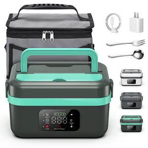 New Cordless Electric Heating Lunch Box Bento Box, Super Long Battery Life, Rechargeable Heating, Keep Warm Function, Suitable For School Outdoor Office Cars The Perfect Gift
