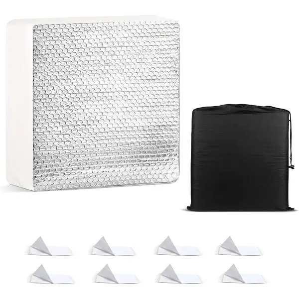 EcoNour RV Vent Insulator, 14" x 14" RV Skylight Cover Reflective Insulation, Camper Roof Vent Pillow, Travel Trailer & Motorhome, Blocks Heat & Cold, Easy-Install Foam Vent Cover