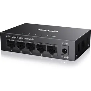 5 Port Gigabit , Unmanaged Ethernet , Network Splitter with Traffic Optimization, Plug & Play, Fanless Metal Design Network , Traffic Optimization( TEG1005D)
