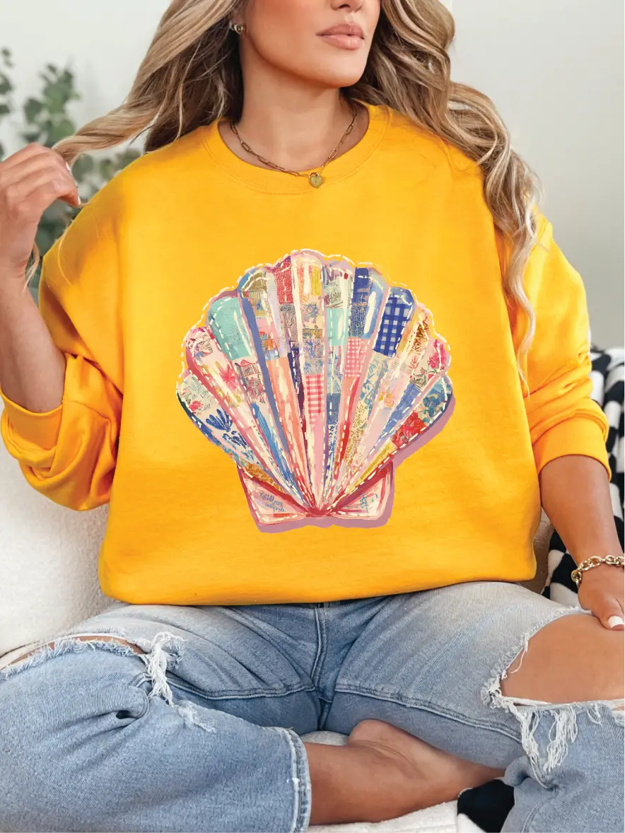 Sunshine and Seashells ~ Unisex Crewneck Sweatshirts Printed in the USA