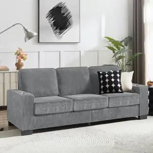 83.86"Corduroy Fabric sofa,Modern Compressed Couch,3-Seater Sofa, Furniture for Living Room,Bedroom,office , Chaise Modular Deep Seating Sofa,Premium High-Density Foam & Plush Corduroy,Upholteed Soft Couch, Modern Living RoomFurniture Durable #Summervibes