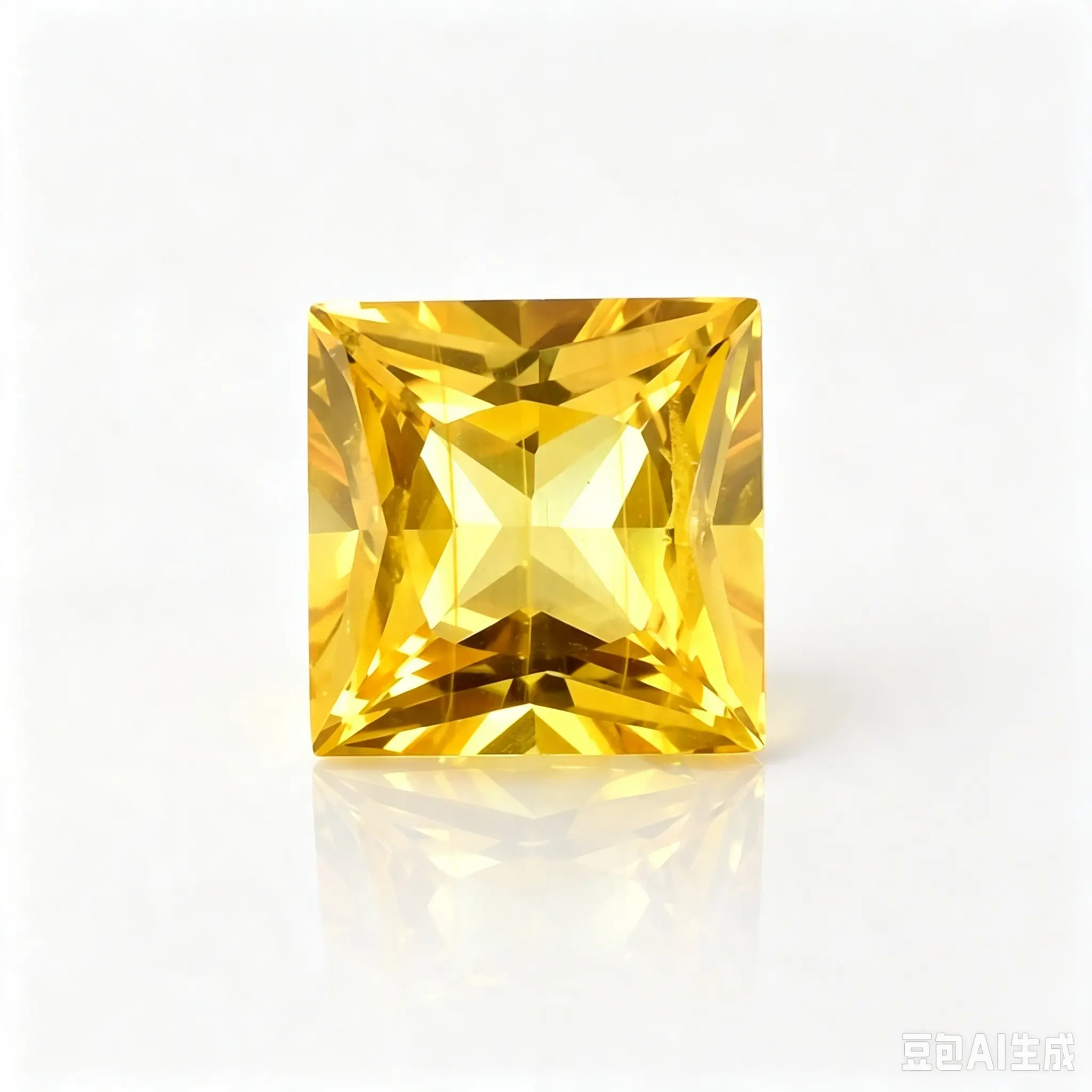 Lab-Grown Princess Cut Yellow Sapphire With AGL Certificate