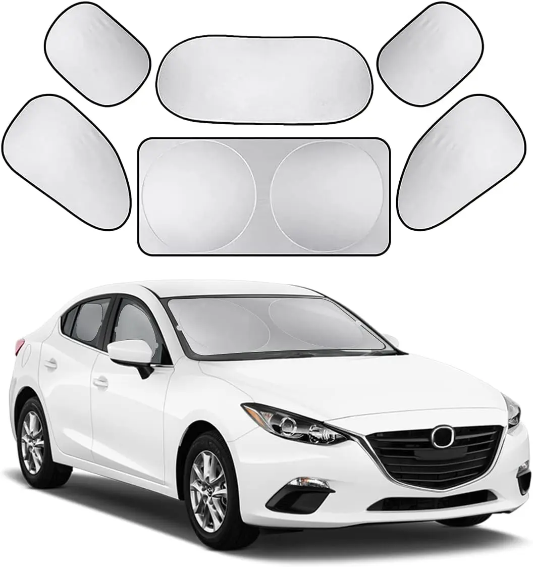 2026 Windshield Sun Shade , 6 in 1 Set Foldable Car Umbrella Sunshade with UV Block, Car Front And side Window (Heat Insulation Protection) for Auto Windshield Covers Blackout Trucks Cars  #fathersdaygift
