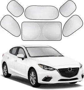 2026 Windshield Sun Shade , 6 in 1 Set Foldable Car Umbrella Sunshade with UV Block, Car Front And side Window (Heat Insulation Protection) for Auto Windshield Covers Blackout Trucks Cars (Large 59''X40'') #fathersdaygift