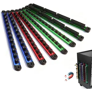 8-  Socket & Bit Organizer Kit, 1/4'' 3/8'' 1/2'' Heavy Duty Socket Holder Holds 80 Clips,  Sockets Rail for Tool Box Drawer, 1/4'' Slidable Drill Bit Organizer Holds 80 Bits