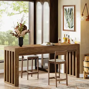 Tribesigns Farmhouse 63-Inch Bar Table for Dining Room, Bistro, Restaurant - Counter Height Pub Dining Table