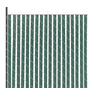【fathersdaygift】VEVOR Chain Link Fence Privacy Slats Single-Wall for 4' High Fence Bottom Lock Green, Bottom Locking, Hdpe Material, Locking Channels