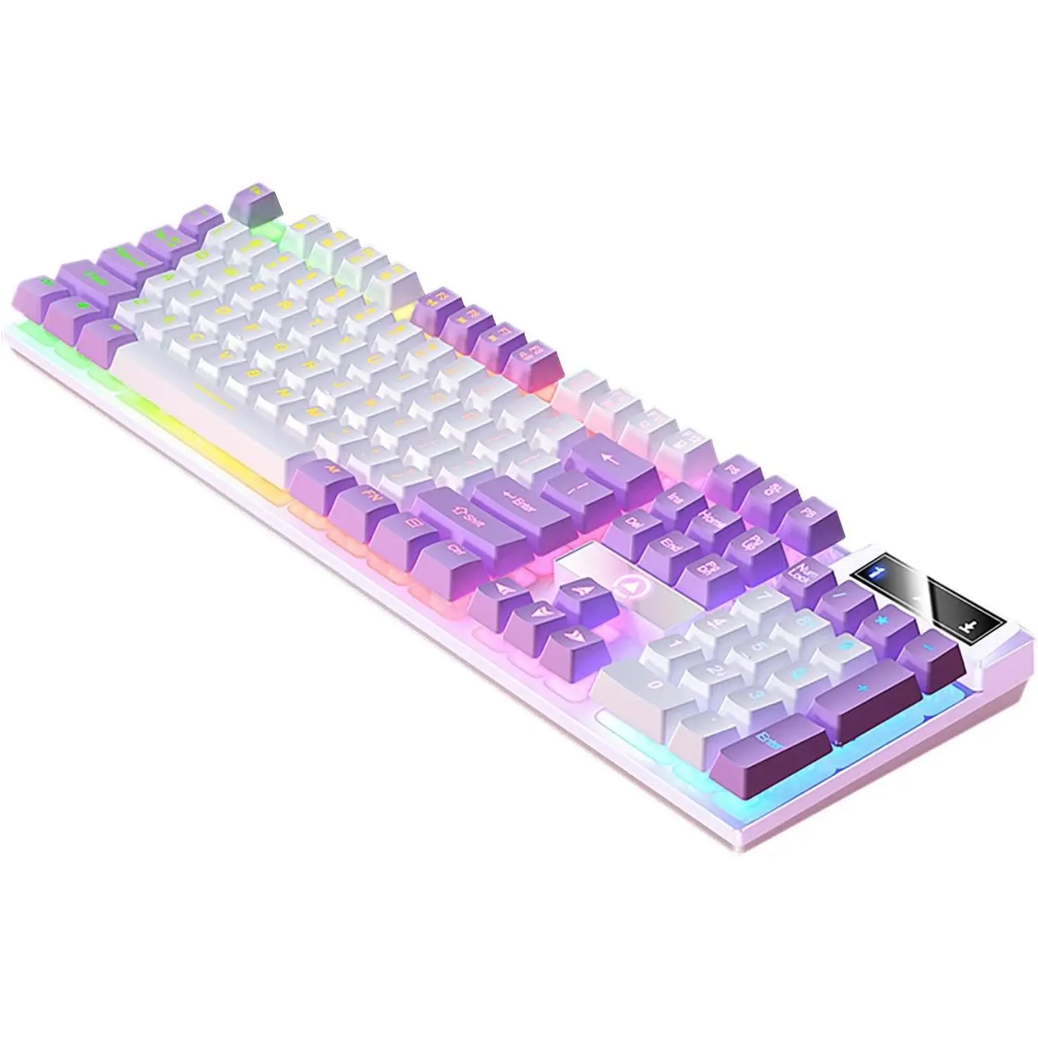 104-Key RGB Gaming Keyboard - USB Wired, Portable, Anti-Ghosting, Durable Ergonomic, RGB Lighting, for PC/Laptop, Mother's Day Gift, Rgb Lighting Keyboard, Ergonomic Keyboard