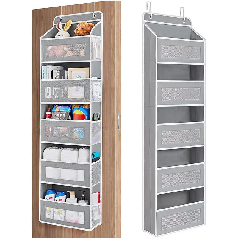 Hangable Over-The-Door Clothing Storage Bag - Hangable Storage Bag with 5 Side Pockets, Anti-Tilt Design, 44 lb Capacity, Weekly Organizer for Bedroom, Bathroom (Ideal for Everyday Clothing, Diapers) Home Organization Solution, Clothing Storage Bags, Hang