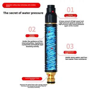 High Pressure Car Wash Gun Heavy Duty Foam Nozzle Water Hose Attachment Jet Sprayer for Household Outdoor Garden Cleaning Black Rocket