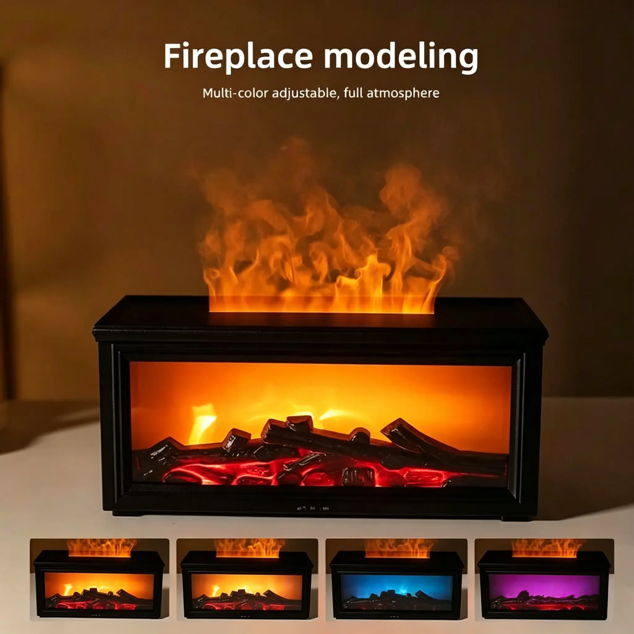 7-Color Flame Humidifier Aroma Machine - Home Fragrance Essential Oil Diffuser with Cold Fog, Remote Easy Control, Soothing LED Glow, Air Purifier & Multi-Color LED Flame Effects for Good Vibes