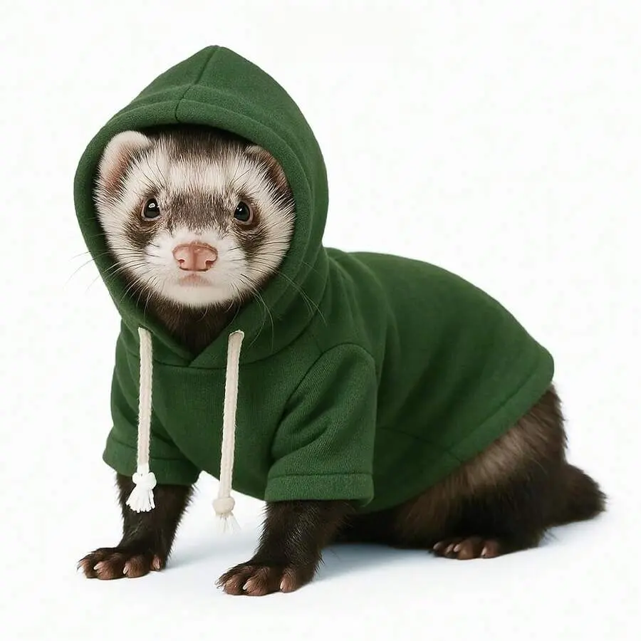 Ferret 100% Polyester Knit Sweater - Pet Supplies Clothing, Halloween-Ready, Lightweight, Cozy, Stylish, Enhanced Warmth Comfortable Fit, Plaid, Graphic, Colorblock, Multiple Styles, Indoor Animal Apparel, Easy to Wear Hoodie Sweatshirt