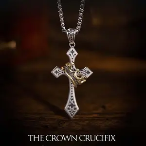 [2026 New Products] Crown Cross Necklace, Personalized, Versatile, Stylish Design Necklace