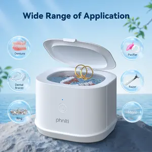 Ultrasonic Cleaner for Retainers &Dentures:18W 46Khz Professional Cleaner for braces, Mouth Guard, Aligner, JewelryRings